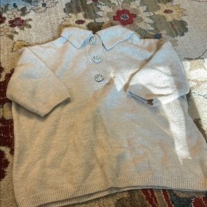 H&M Cream Blouse Textured Knit Top